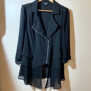 City Chic Zippered Blazer